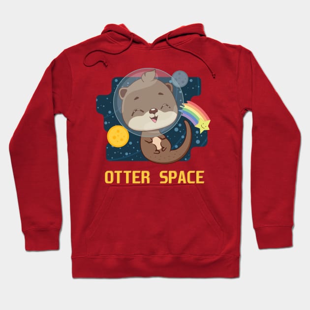 Otter space pun design Hoodie by GazingNeko